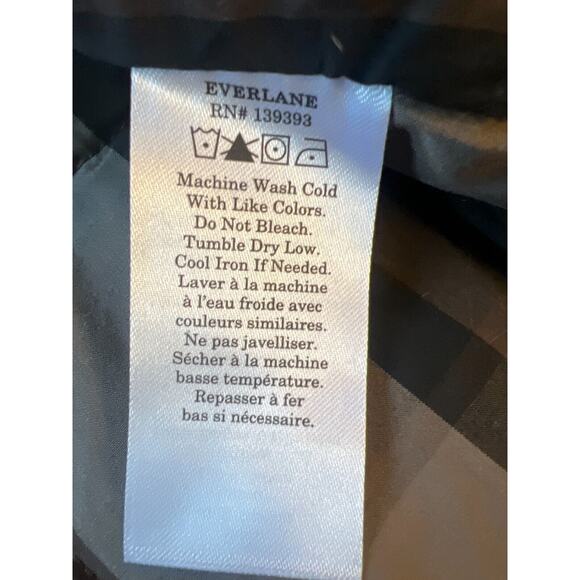 Everlane PRIMALOFT Women Brown Plaid Cotton Lined Full Zip Cozy Puffer Jacket XS - Picture 8 of 13